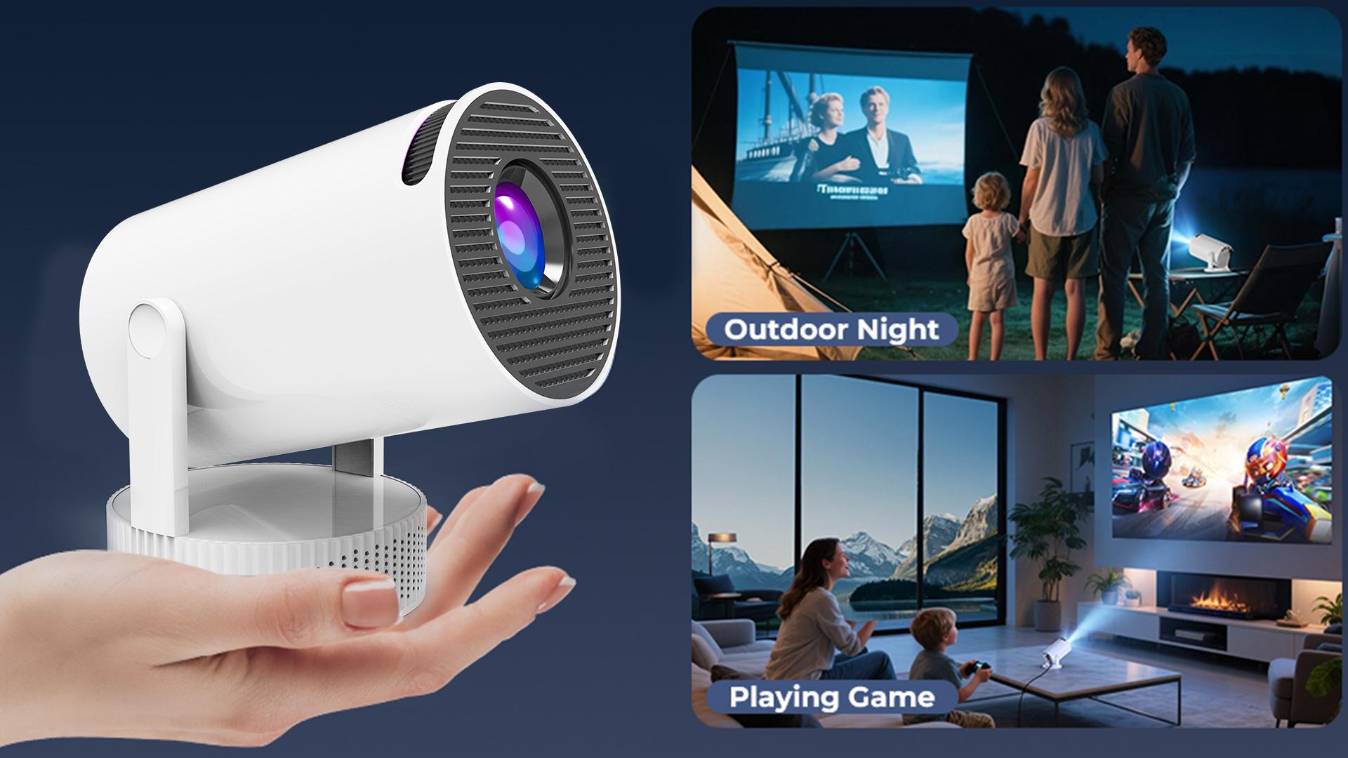 luma  projector Portable Smart Projector WiFi 6 Bluetooth 5.2 1080p Resolution 5W Speaker Android 11 Automatic Keystone Correction 220° Rotation for Home Bed Audio Wireless Basic Version Wireless Basic Version video