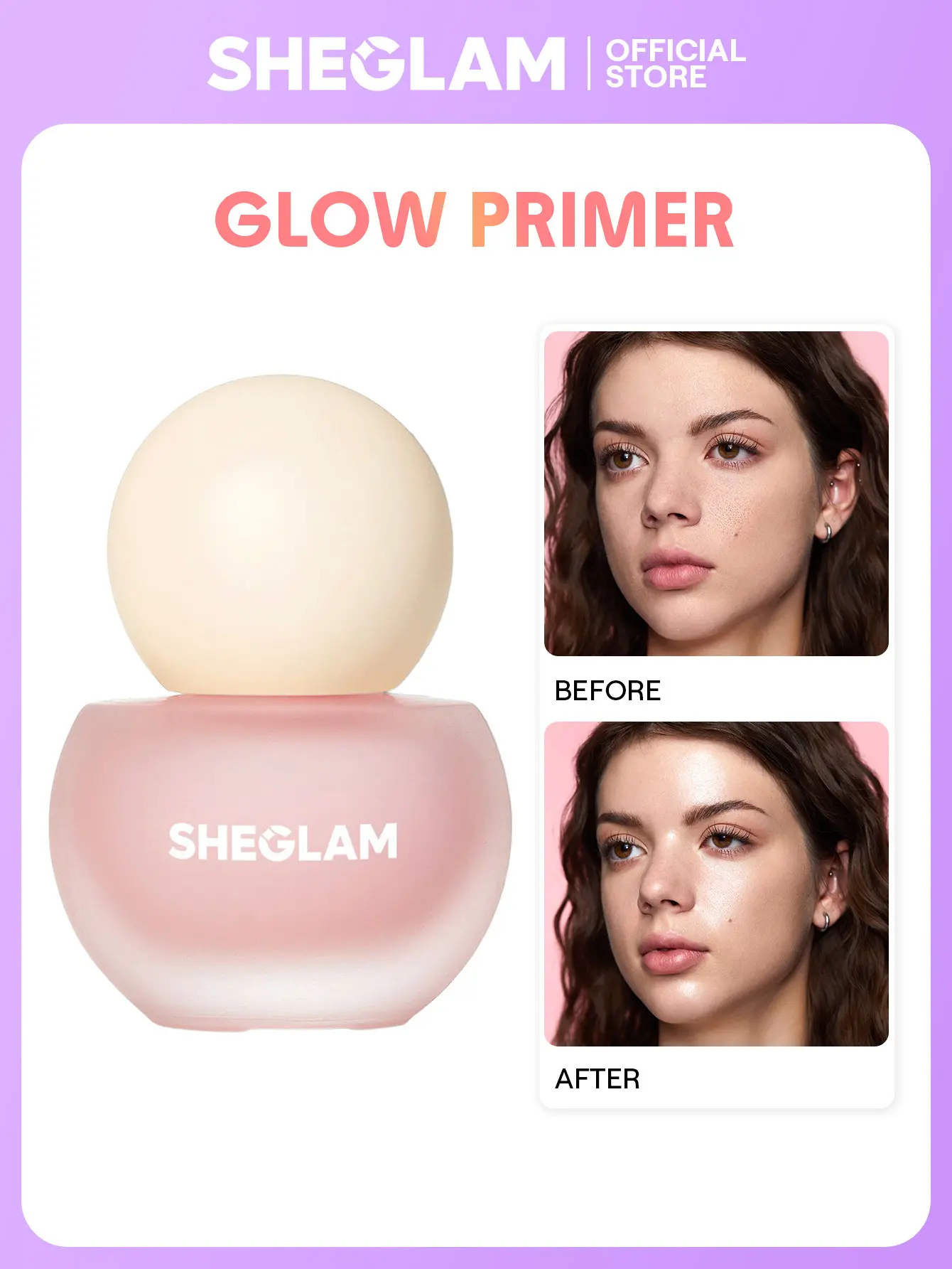 SHEGLAM Melon Melt Serum Primer Hydrating Brightening Makeup Base Primer Lightweight Smooth Face Cosmetic