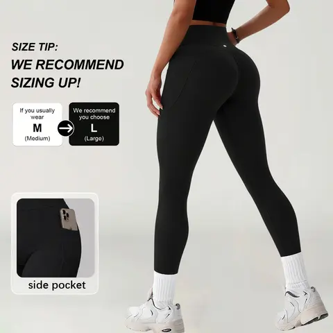 POBODO Women's Seamless High-Waist Cropped Yoga Leggings - Quick Dry, Skin-Friendly, Tummy Control, Side Pockets, Active Workout Wear, Sporty Chic for Yoga, Running