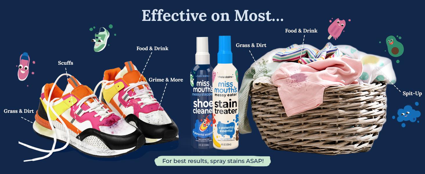 Miss Mouth's Messy Eater Stain Treater and Messy Steppers Shoe Cleaner Magic Duo - Stain Remover and Shoe Cleaner