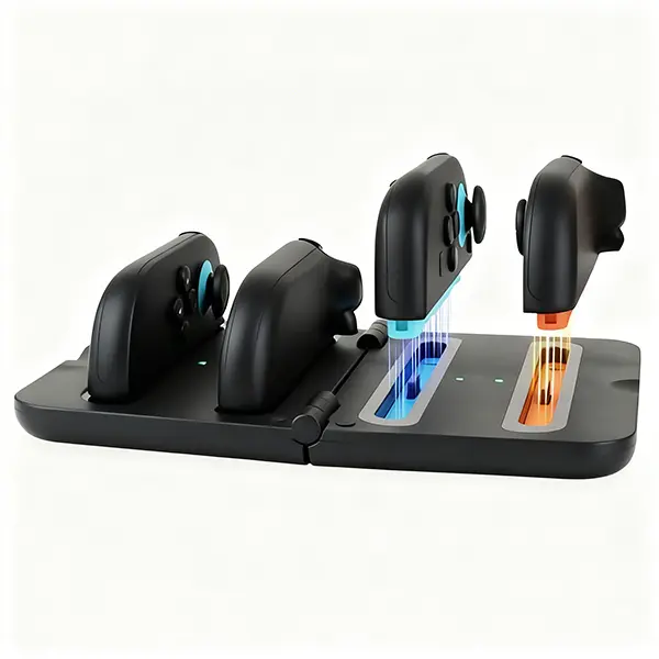 EOVOLA 4-Slot Charging Dock for Nintendo Switch 2 Joycon, Portable Travel-Ready Charging Station with LED Indicators, Fast Charging Station for JoyCons Controllers