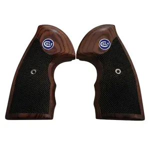 Colt Python Rosewood with Checkering Panels with a Blue COLT Medallion for Colt Python