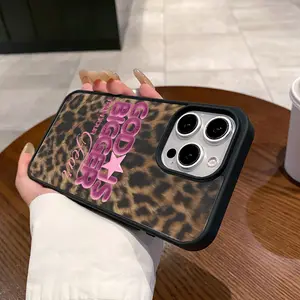 Premium Magnetic Case for iPhone11/12/13/14/15/16/promax Pink Alphabet Leopard y2k cased MagSafe Ready,Anti-Fall,Springtok and Ultra-Thin Design | Perfect for Everyday Use