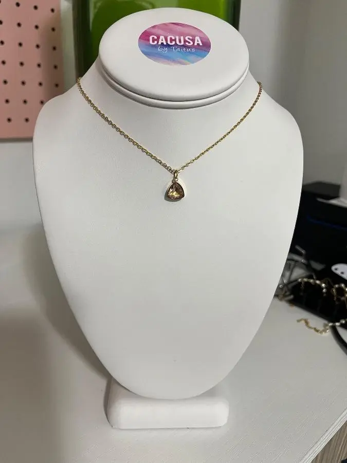 Women's Soft Blush Pink Zirconia Chain Necklace - Shiny, Sparkly Zircon Necklaces, Metal-Coated Costume Fashion Accessory, Shiny Pink Necklaces