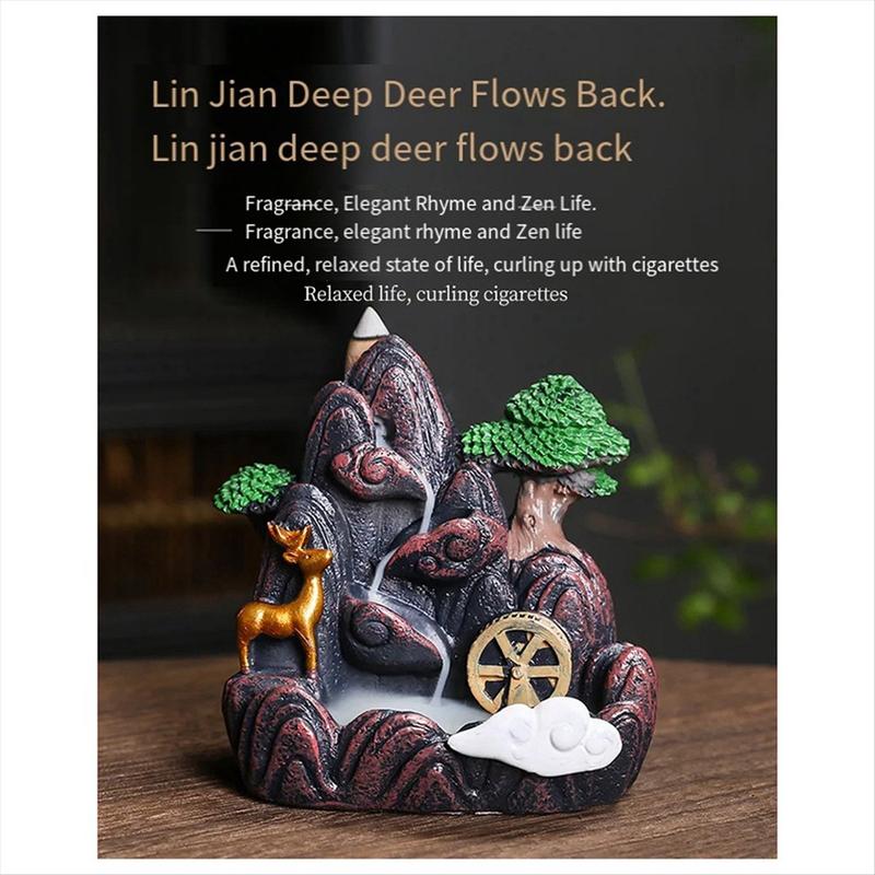 High Mountain Flowing Waterfall Backflow Incense Burner Home Fragrance Diffuser Incense Burner Decoration,E High Mountain Flowing Waterfall Backflow Incense Burner Home Fragrance Diffuser Incense Burner Decoration,E