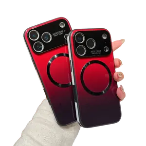 [Sale!Free!!Ship!] Mag Safe Gradient Phone Case for iPhone 17 Pro Max 16 Plus 15 14 13 Luxury Soft TPU Bumper Drop Protective with Full Camera Lens Protector Phone Cover