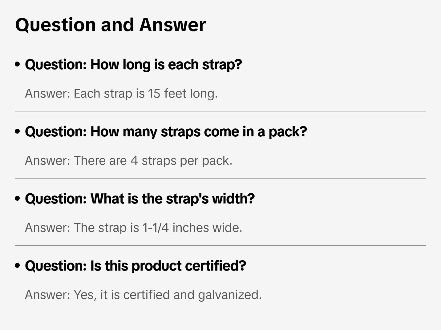 Home Pride Mobile Home Frame 15' Strap with Hook (4 Pack)