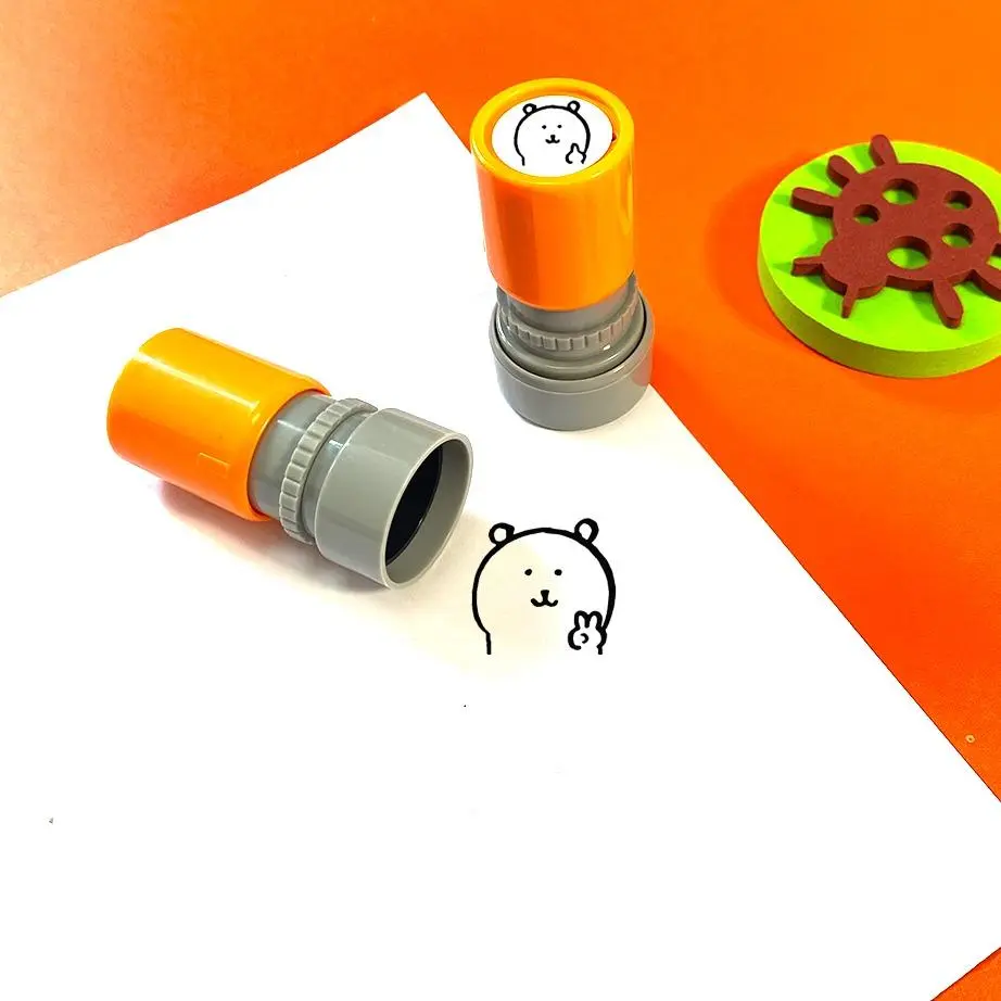 Bear Pattern Stamp, 1 Count Self Ink Stamp, Student Diary Decoration Stamp, Office Stationery & Supplies, Gift for Students, Stickerless, Book Stamps