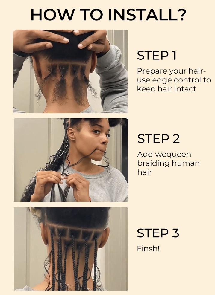 [Wequeen] Easy Braiding Deep Wave Bulk Human Hair 16"-24" For Boho Braids Trendy In Summer Natural Black Afro Braided