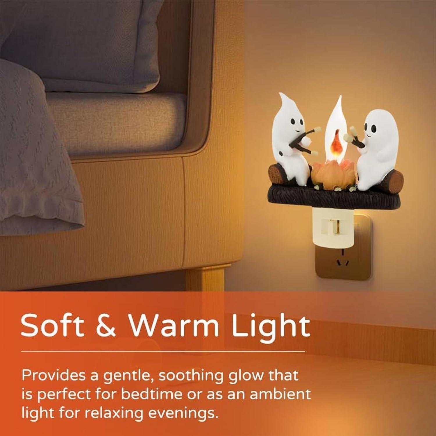 【FaddishDeal】Ghost Flame flickering glow-in-the-dark,  flame simulated night light, synthetic fireplace night light that can be inserted into the wall.
