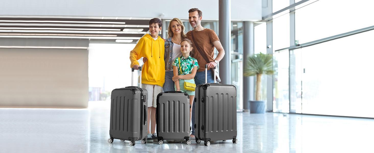 Ubesgoo 3-Piece Luggage Set Travel Lightweight Suitcases With Rolling Wheels,20in,24in,28in, TSA Lock & Moulded Corner, Carry On Luggages For Business, Trip