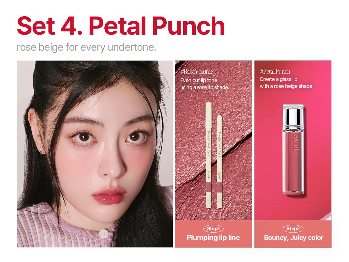 [Espoir Official][Bundle] Couture Lip Tint Glaze New & Plumpies Overlip Pencil | Glossy Lip Tint & MLBB Lip Liner