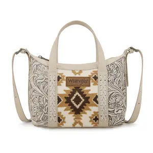 Wrangler Tooled Aztec Small Crossbody Bags for Women Designer Top-Handle Crossbody Handbag