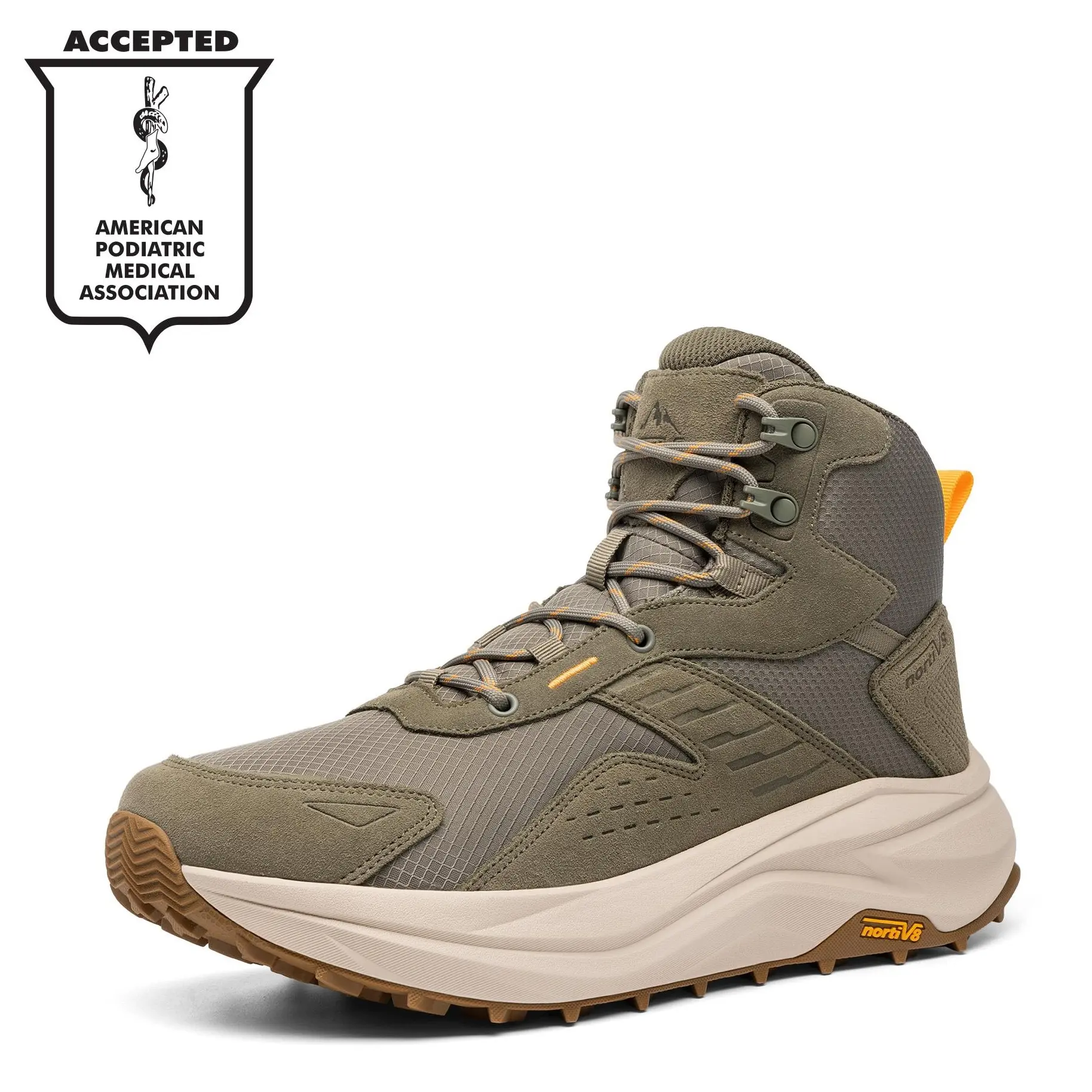【Back To School】NORTIV 8 Men's Wide Feet Lightweight Waterproof Hiking Boots, Rubber Sole Outdoor, Durable Craftsmanship, Comfortable EVA Midsole, 5mm Heel-To-Toe Drop, summervibes,summerwins,tiktokshopbacktoschool, Camping,  Shoes boots for men