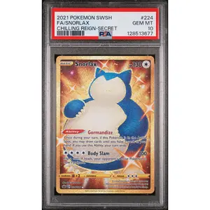 2021 Pokemon Sword and Shield Chilling Reign Secret Rare Snorlax #224 PSA 10