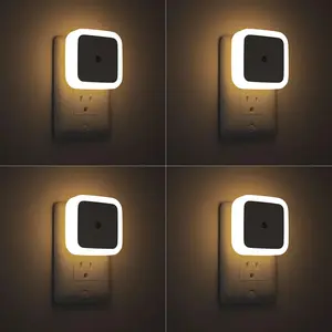 6-Count Smart Sensor Warm Orange Plug-in Square LED Wall Light Set - For Kids Room, Bedroom, Interior LED Lights