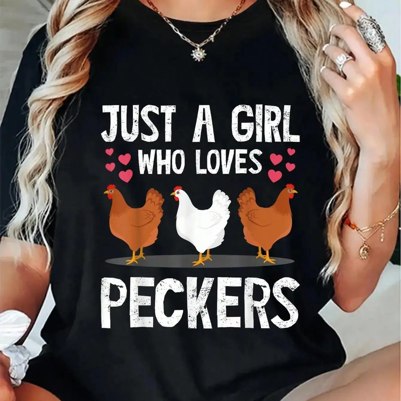 Funny Chicken Owner Art For Women Girls Chicken Lover Farmer T-Shirt Fit Crewneck
