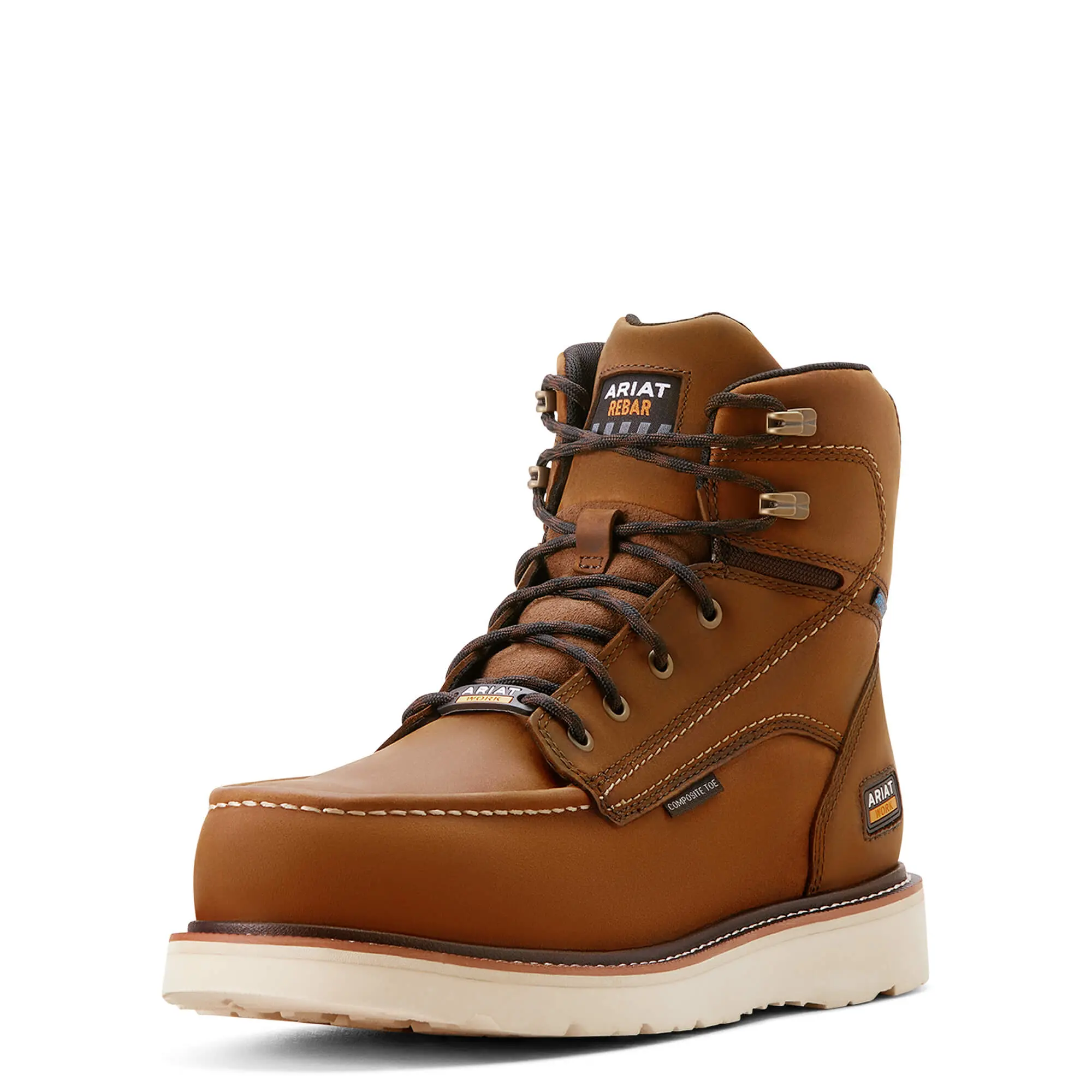 Men's Rebar Wedge Moc Toe 6" Waterproof Composite Work Boots Men's Rebar Wedge Moc Toe 6" Waterproof Composite Work Boots