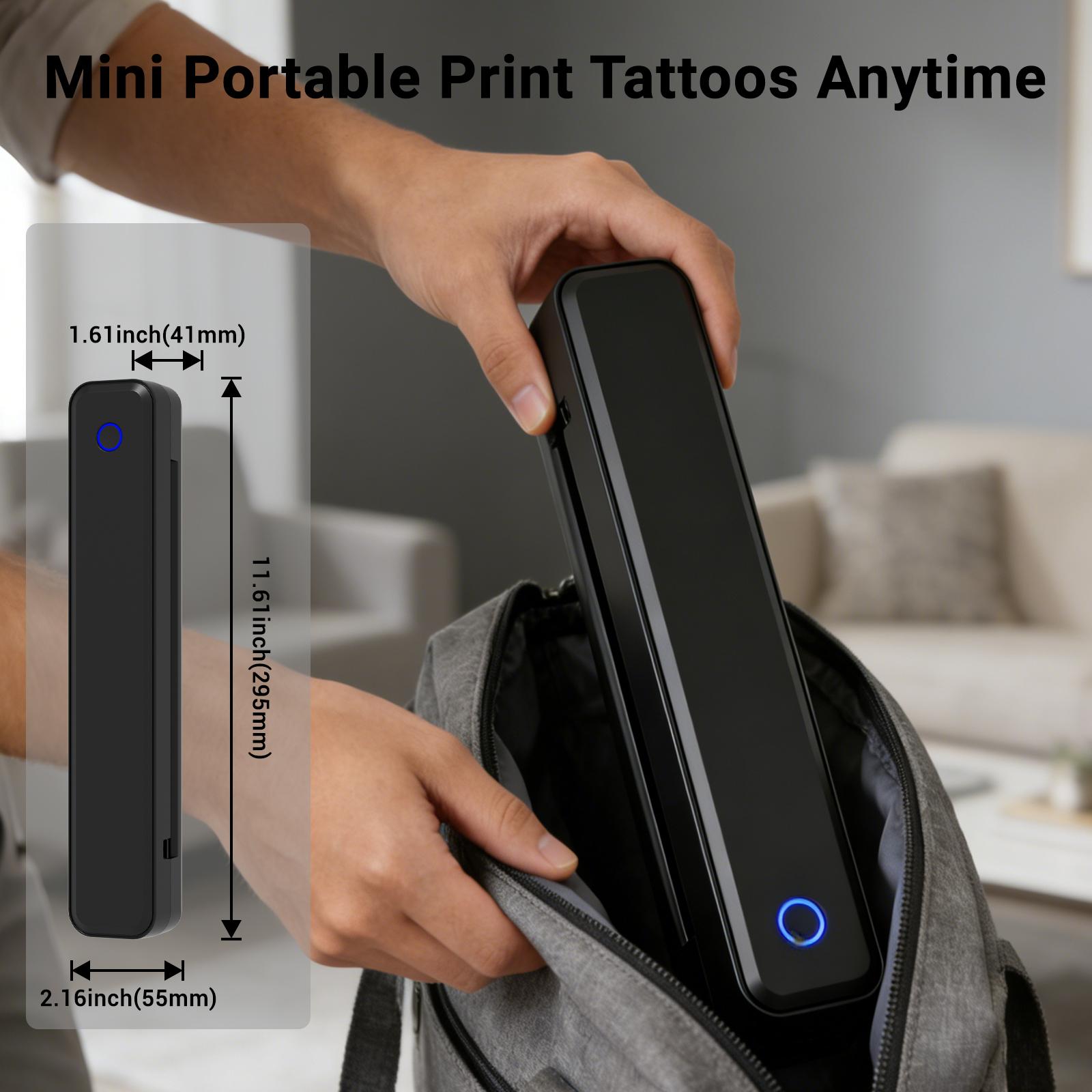 Wireless Bluetooth Tattoo Stencil Printer 2400mAh Battery Portable Thermal Copier Machine for Smartphones & PC Cordless Tattoo Enthusiasts 450g Lightweight Mini Size#TikTokShopHolidayHaul