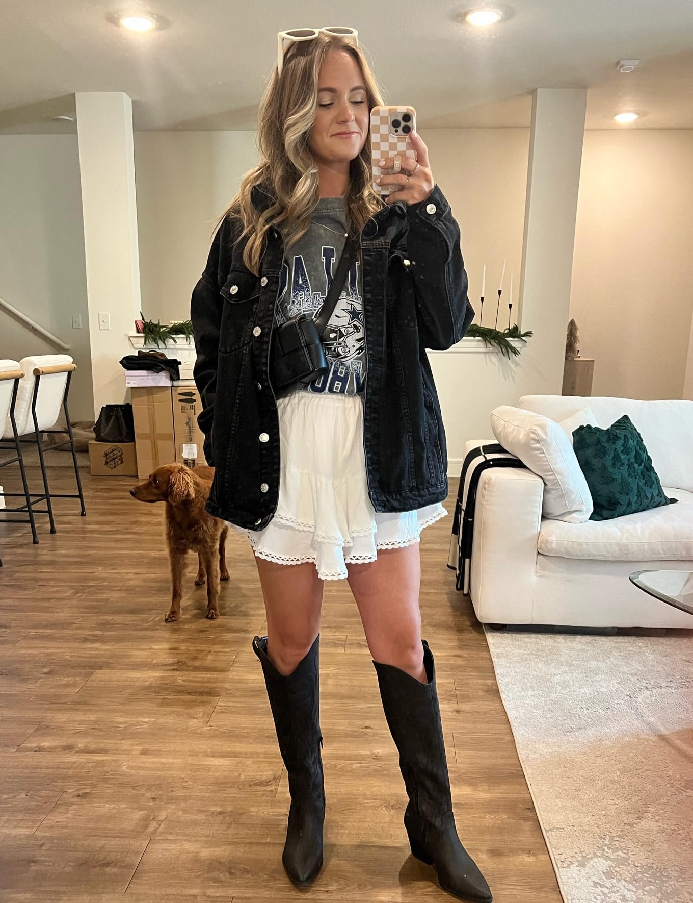 Buenoble Women’s Oversized Mid-Long Denim Jacket Boyfriend Fit Jean Jacket with Pockets Casual Loose Denim Coat SpringStatements