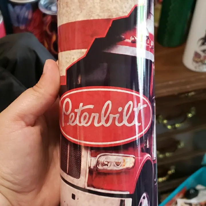 Peterbilt Trucker Flag Sublimation 20oz Tumbler