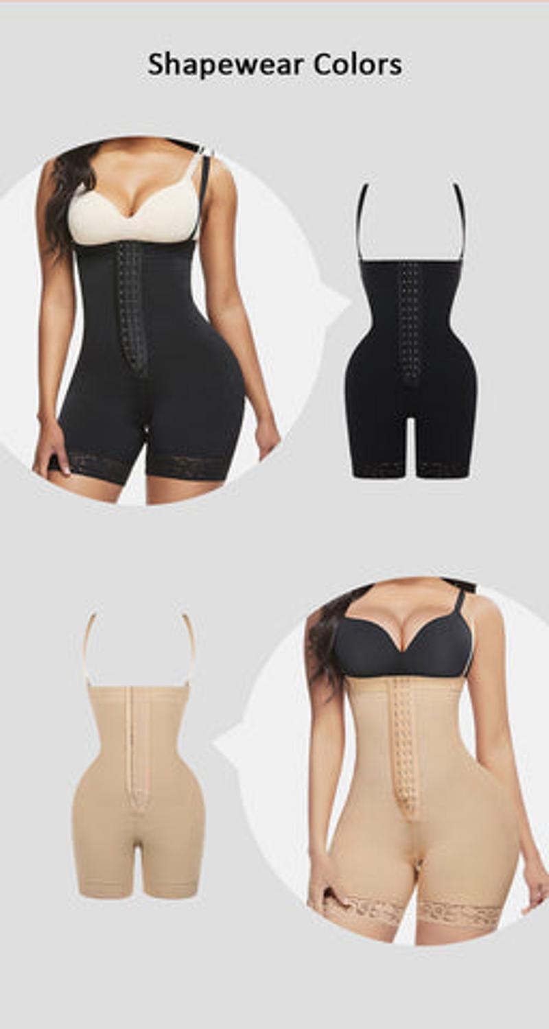 FeelinGirl Fajas Colombianas Shapewear for Women Postpartum Tummy Control Body Shaper Full Body Girdle Comfort Womenswear Adjustable Straps Day Detachable Leg Compression Leg Compression Sexy Fit-2 pieces set LIVE ONLY