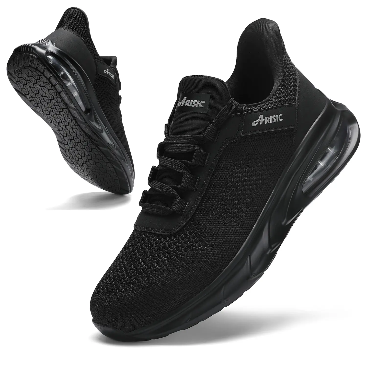 ARISIC Breathable Slip-Resistant Work Shoes for Men & Women Non-Slip Lightweight Food Service Sneakers Slip-On Kitchen and Restaurant Work Shoes in Black