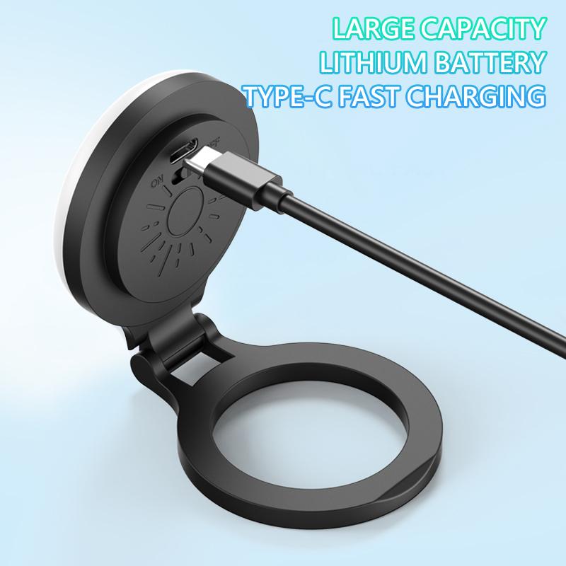 Strong Magnetic Selfie Ring Light for Phones - Snap-On LED Fill Light 180° Adjustable Rechargeable for Perfect Selfies Makeup & Live Videos