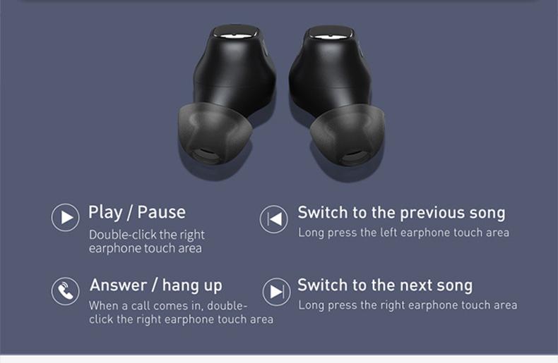 Aolon V50 TWS Earphones Bluetooth 5.3 Wireless Earphone with Noise Cancelling & Microphone Audio Silicone Earbuds for Stable Connection & Long Battery Life