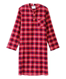 Men's Open Back No Peek Flannel Nightgown