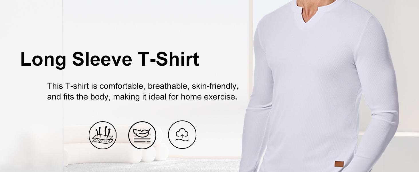 3-Pack Elencoco Mens V-Neck Longline Ribbed Tee Shirts  Long Sleeve Muscle T Shirts Casual,Tiktok shop deals,Gifts for him,Valentines day outfit SpringStatements