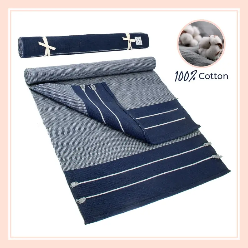 Handwoven Organic Cotton Yoga Mat: Eco-Friendly, Absorbent