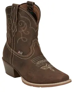 Justin Women's San Jose Western Booties Square Toe - Mj2103-Dk Brn