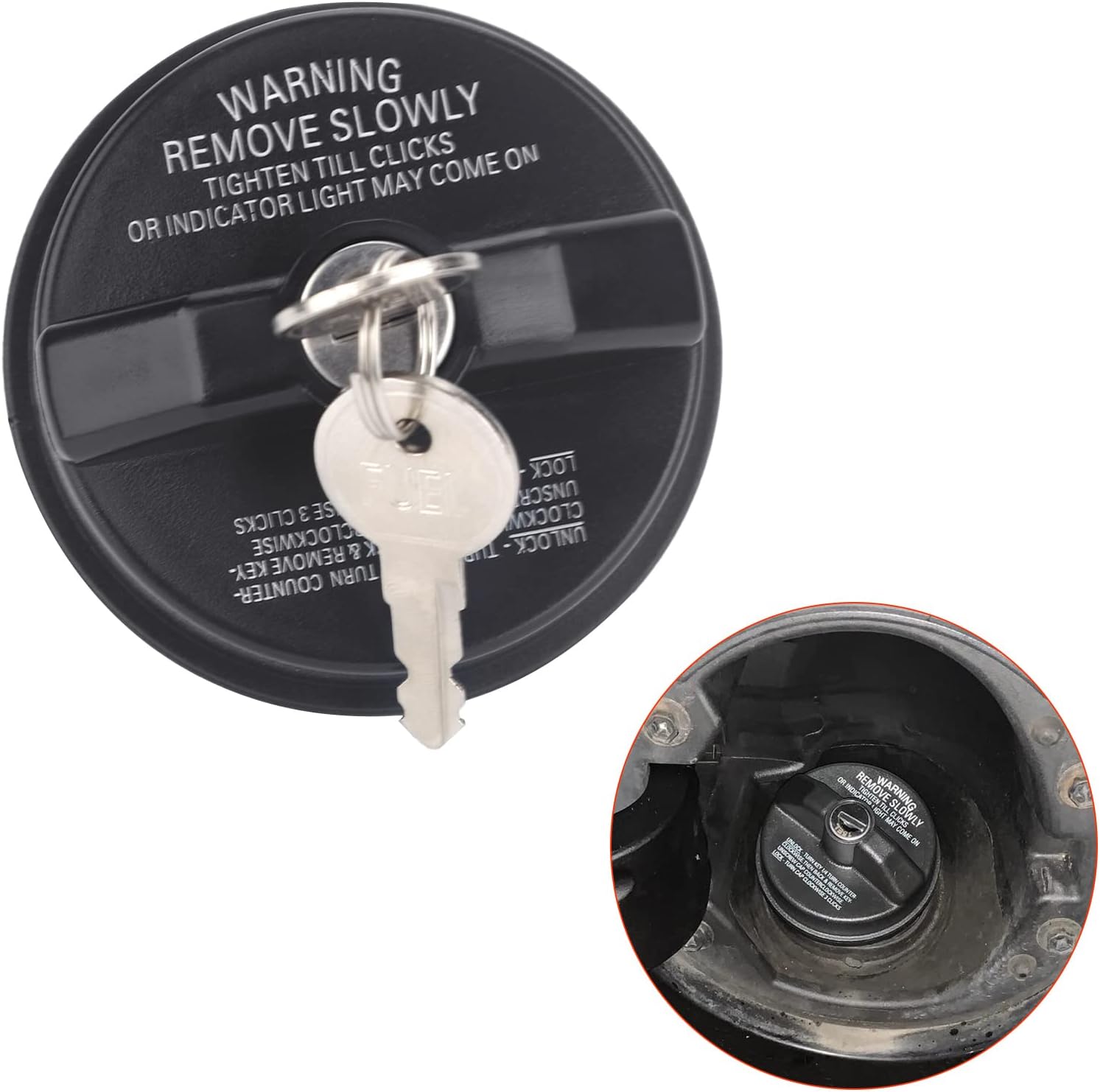 Locking Gas Cap Replacement Compatible with Multiple Car Brands for Vehicle Fuel Storage Locking Gas Cap Replacement Compatible with Multiple Car Brands for Vehicle Fuel Storage