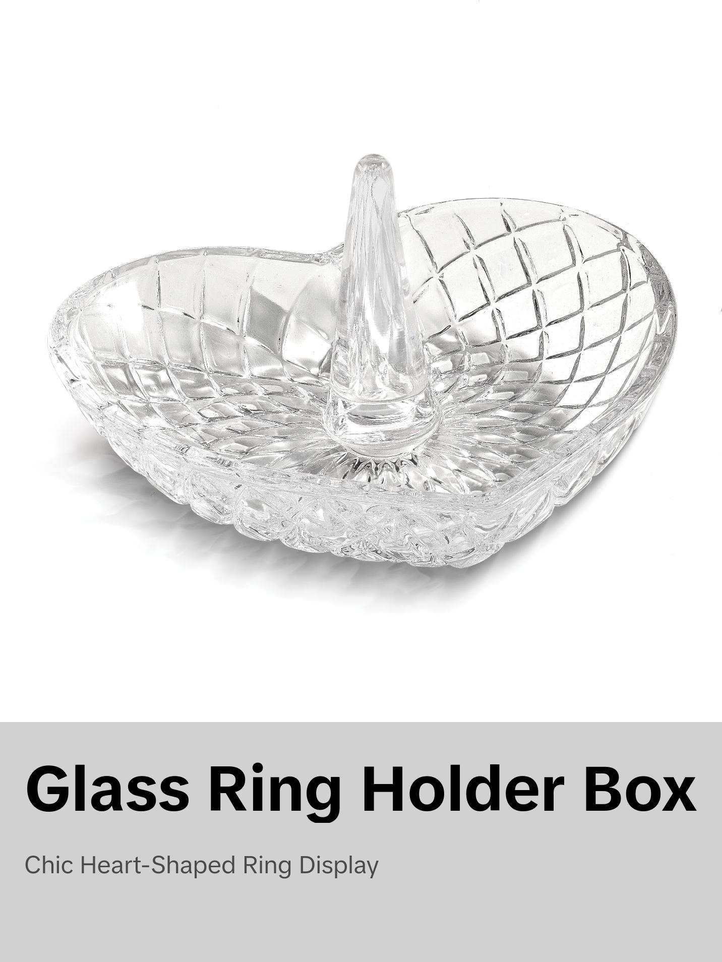 Heart Shape Glass Ring Holder - Default Organizer for Boxes