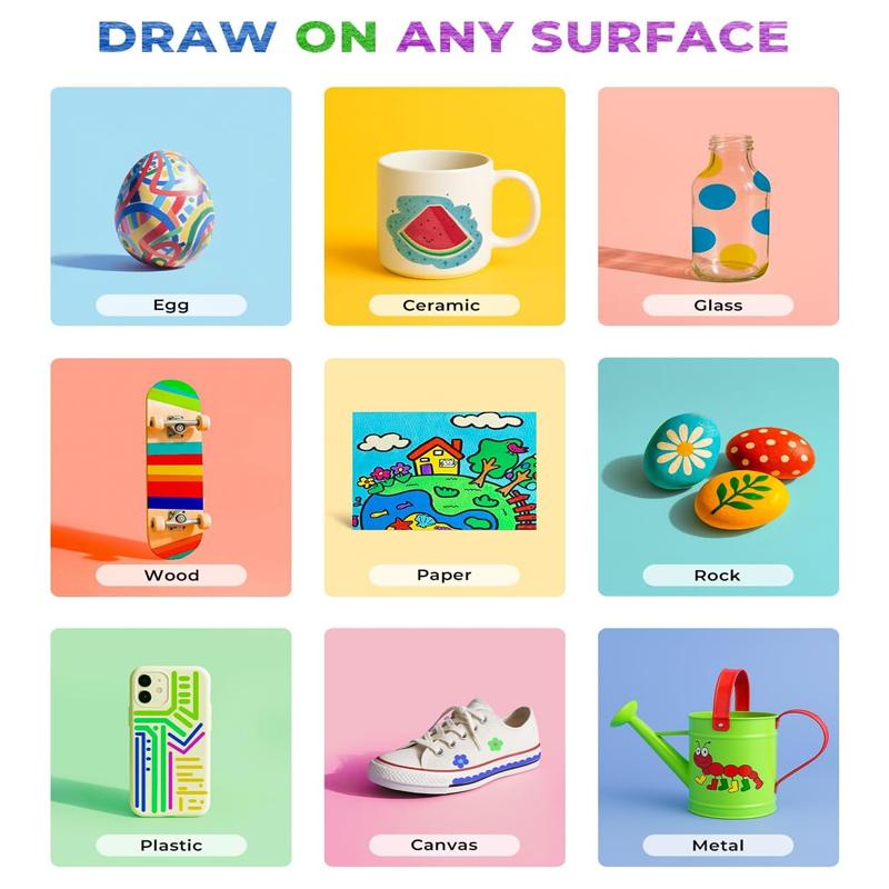 [JusArt] 48/36 Colors Dual Tip Acrylic Paint Markers (Painting Bag), Acrylic Paint Pens with Brush Tip and Fine Tip, Premium Paint Pens for Various Surfaces, Acrylic Paint Markers, Markers for Coloring, Art Supplies, Acrylic Marker, Coloring Supplies