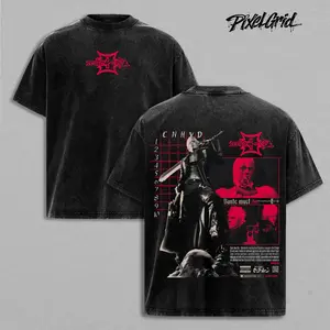 Devil May Cry, Dante, DMC Action Game Merch, Retro Gaming Apparel, Vintage Washed Graphic Tees, Gamer Streetwear Oversized Tee, Unisex Casual Gaming Shirt, Devil Hunter Gamer Gift