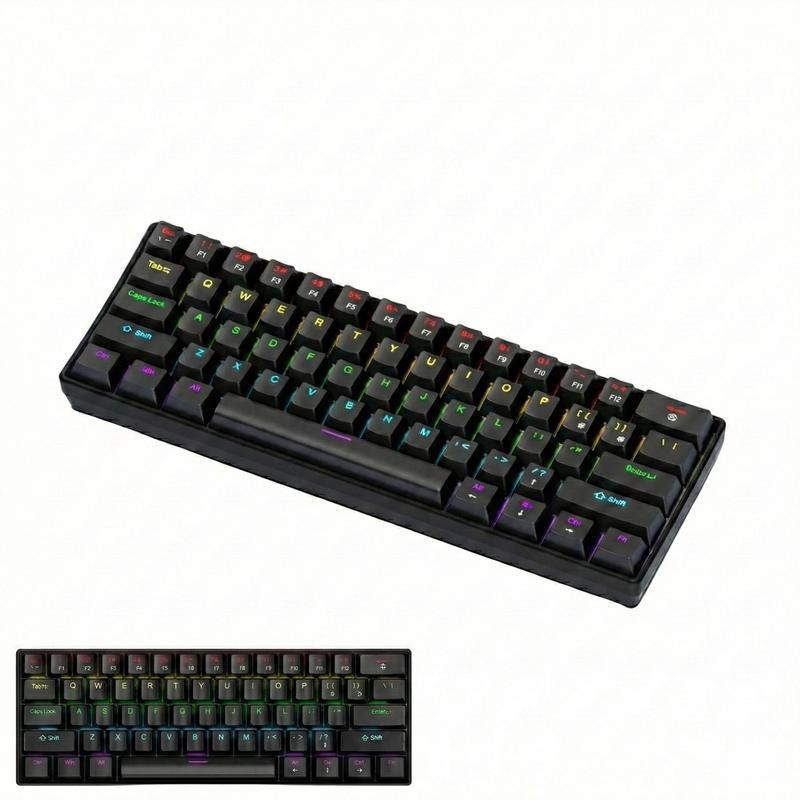 K61 60% Mechanical Gaming Keyboard – Compact RGB Wired 61-Key Layout