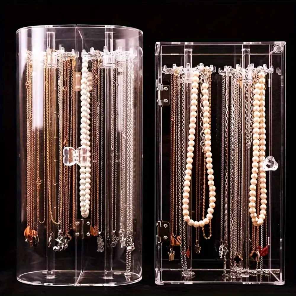 Transparent Necklace, Bracelet, and Earring Display Stand, Jewelry Holder Organizer, Home Jewelry Organizer, Clear Organizer - Jewelry Storage Unit, Dustproof Jewelry Box. Storage Solution for Thanksgiving, Father's Day, or Christmas Gifts