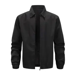 Men's Harrington Jacket - Black, Burgundy, Dark Blue | Timeless Casual Style for Men durable surface Long Sleeve