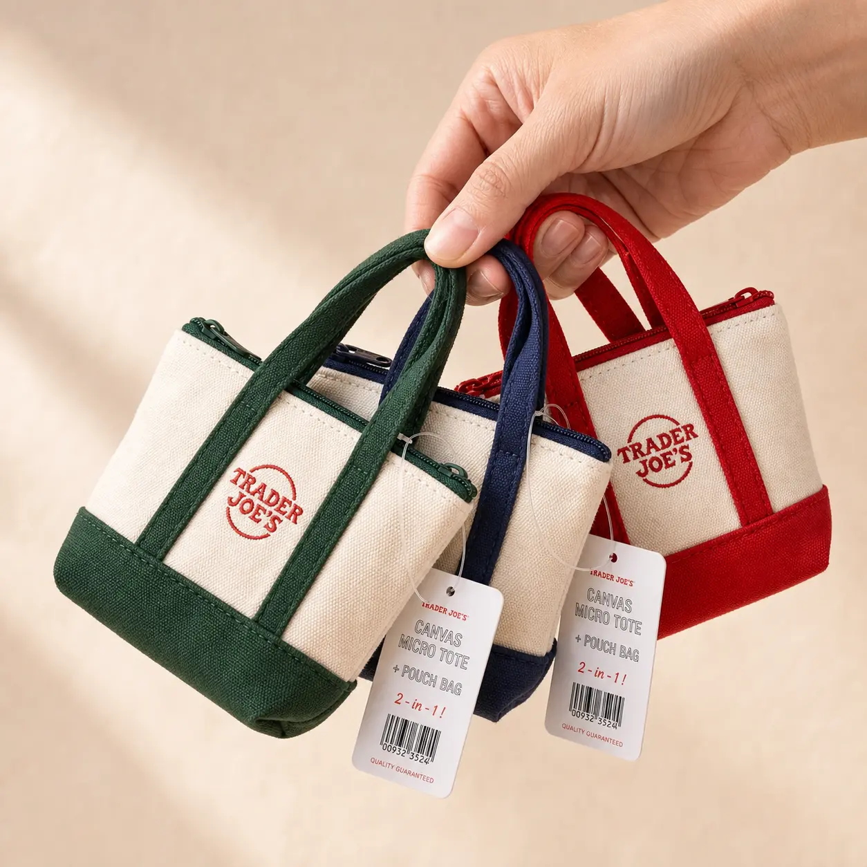 Mini,TikTok Viral Mini Canvas Tote Bag 2026, 2-in-1 Foldable Reusable Grocery Market Tote, Pastel Striped Small Shoulder Tote, Lightweight Everyday Mini Tote for Travel, Errands & Daily Use