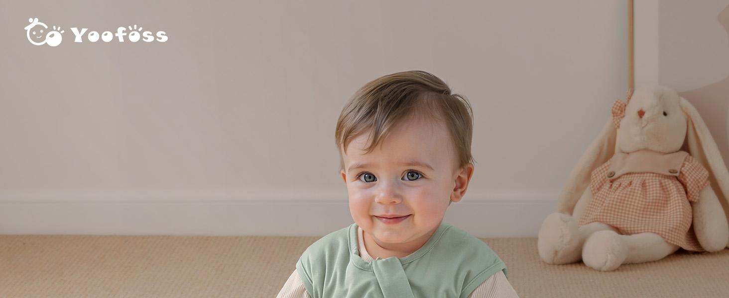 Yoofoss Rayon Made from Bamboo Baby Sleep Sack 6-12 Months TOG 1.0 Baby Wearable Blanket, Super Soft Infant Toddler Sleeping Sack 2-Way Zipper