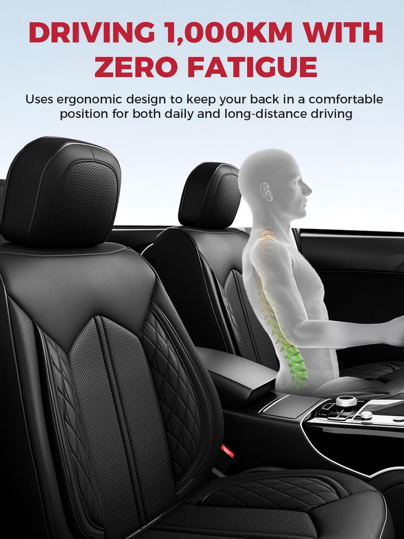 FREESOO Universal Car Seat Cover, Fits 6000+ Vehicles, Waterproof Breathable Leather, Full Set and Front Seat Covers for Sale | F2