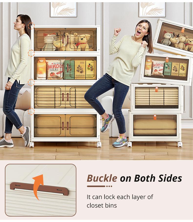 SPACIFY HOME Foldable Storage Bins 76QT with Lid, Magnetic Doors & Lockable Wheels, Stackable storage Boxes for Living Room, Office, Kitchen, Dorm SPACIFY HOME Foldable Storage Bins 76QT with Lid, Magnetic Doors & Lockable Wheels, Stackable storage Boxes for Living Room, Office, Kitchen, Dorm