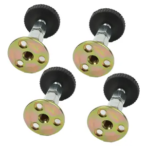 4 Counts Adjustable Threaded Headboard Stoppers Fixer, black prevents noise and protects walls, works for beds, sofas, cabinets and chairs