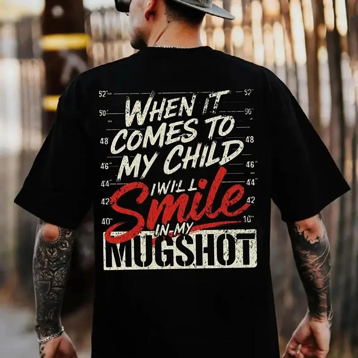 Menswear Relaxed Fit Graphic T-Shirt - 100% Cotton Unisex Casual Top with Smile In My Mugshot Print, Soft Round Neck Streetwear Vibe Tshirt, Graphic Print, Soft Touch