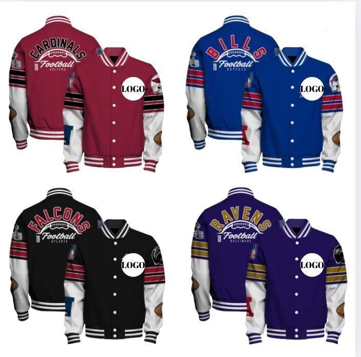 Unisex Vintage All Team Football Jacket – Retro Varsity Style, Y2K Sport Streetwear Game Day Outfit