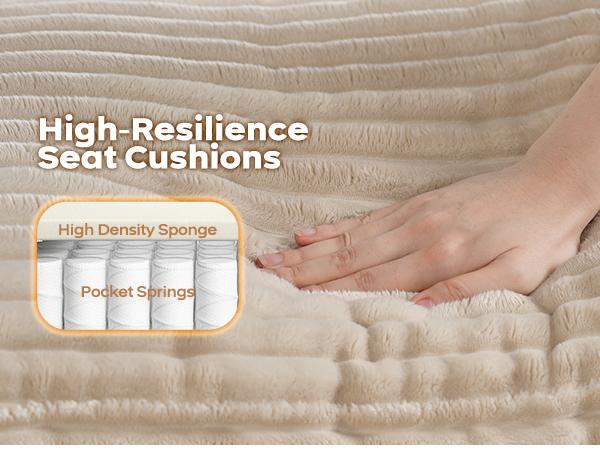 【8 Packages Shipping】Ovios 130.7" Modular Sectional Sofa Couch, U-Shaped Minimalist Couches with Sofa Bed Chaise, L-Shaped Modern Deep Seat Cloud Plush Corduroy Sofas with Ottoman Set for Living Room, 8 Seater