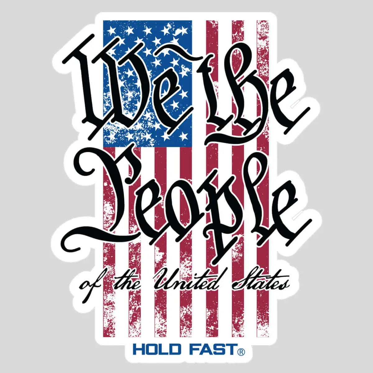 HOLD FAST American Flag Laminated Vinyl Decorative Stickers - 3.5"x2.5", Water Resistant, Bike-Ready Decal, for Car, Bike, Laptop, US Pride, DIY Scrapbooking & Stamping