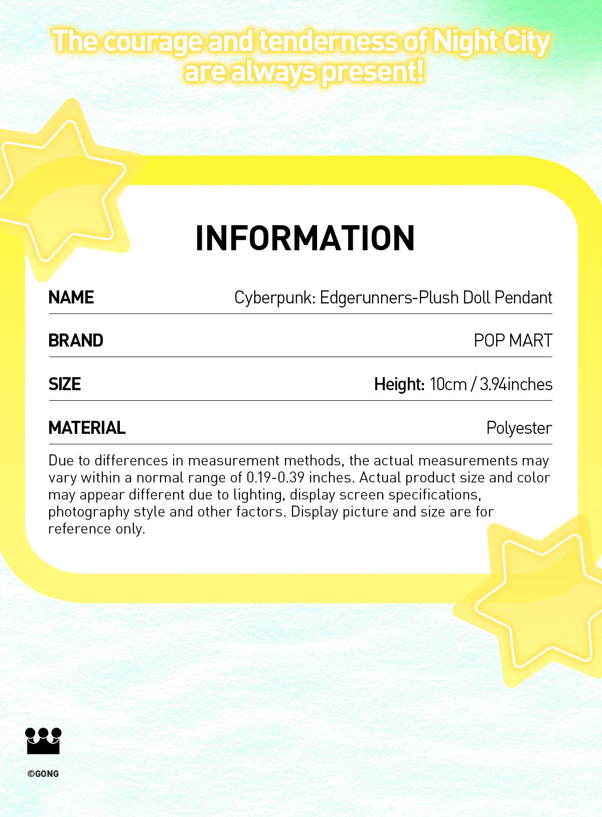 POP MART Cyberpunk: Edgerunners-Plush Doll Pendant